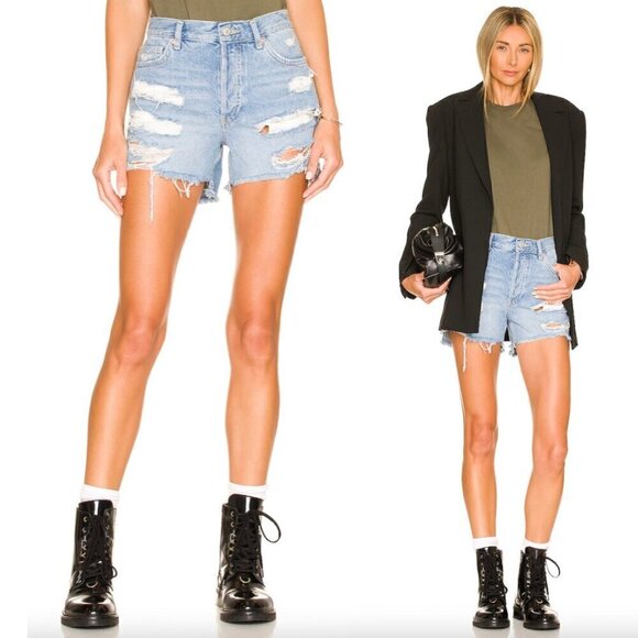 FREE PEOPLE x We The Free Maggie Mid Rise Short in Wash Kiss Me Size US 25 - Picture 1 of 9